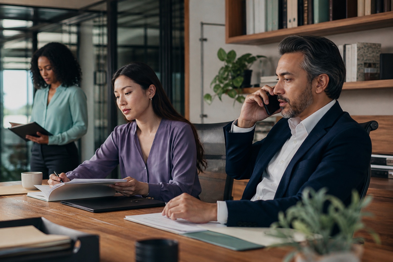 A professional-services team preparing a thoughtful client follow-up